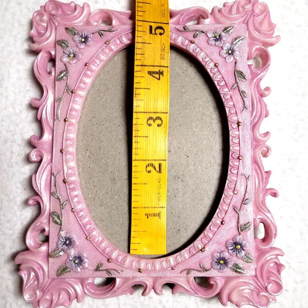 Ornate Pink Resin Picture Frame 3.5